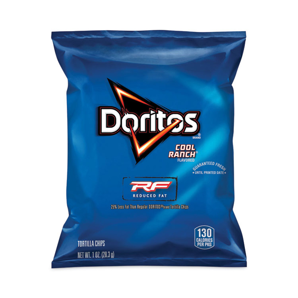 FRITO-LAY, INC. Doritos® 29500056 Reduced Fat Cool Ranch Tortilla Chips, 1 oz Bag, 72 Bags/Carton
