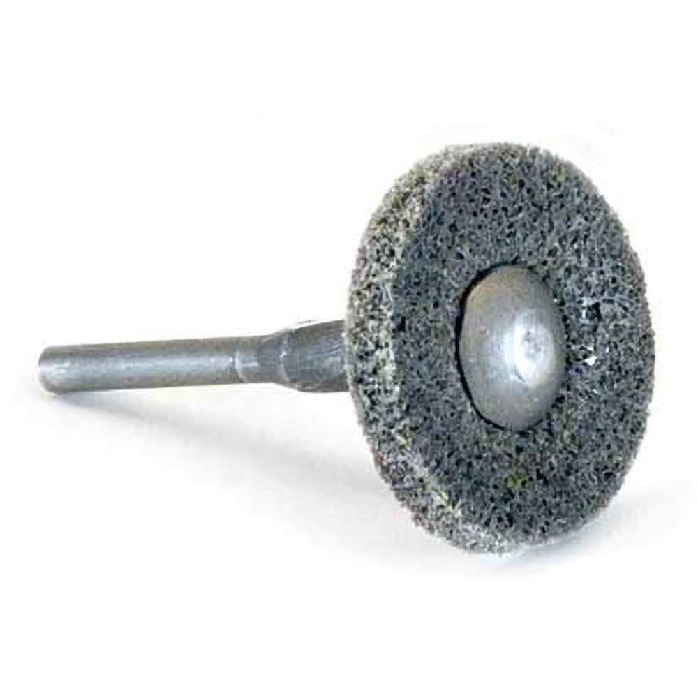Superior Abrasives A019138 Deburring Wheel:  1-1/2" Dia, 1/4" Face Width, 1/4" Hole, Density 4, Silicon Carbide