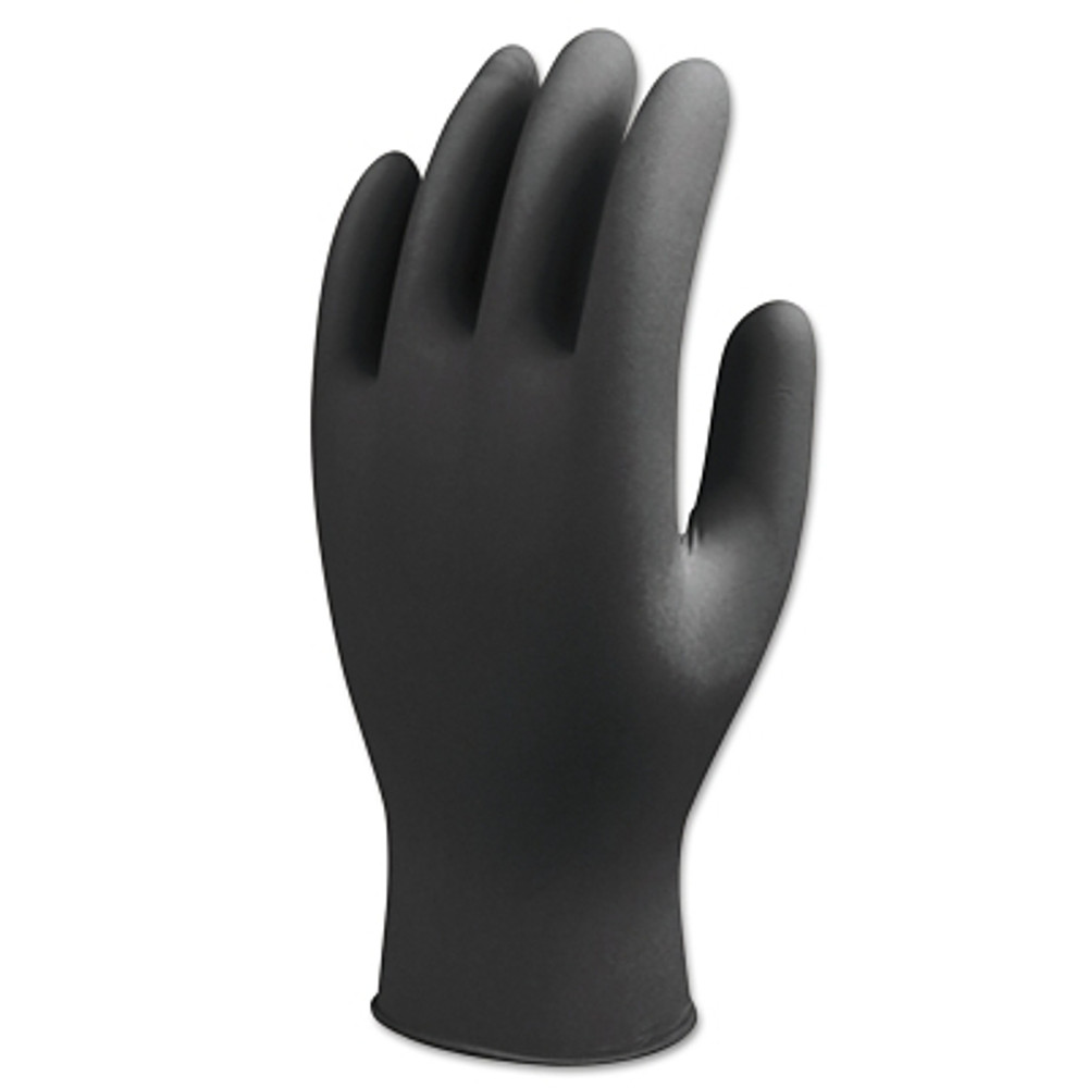SHOWA® 7700PFTL 7700 Series Nitrile Gloves, Nitrile, 4 mil, Large, Black