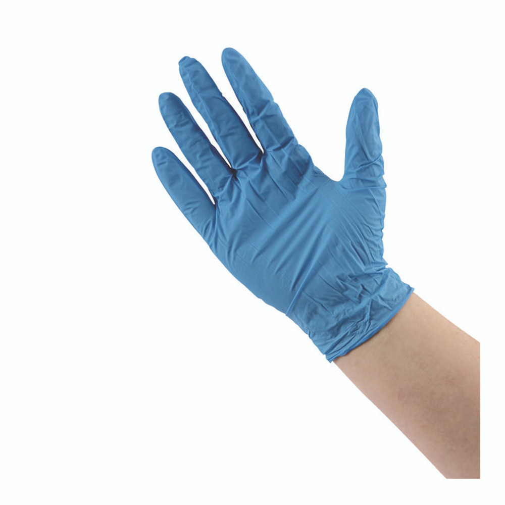 BOARDWALK 395LBXA 395 Series Disposable General-Purpose Nitrile Gloves, Powder-Free, Large, 5 mil Thick, 9.5" Long, Blue, 100/Box