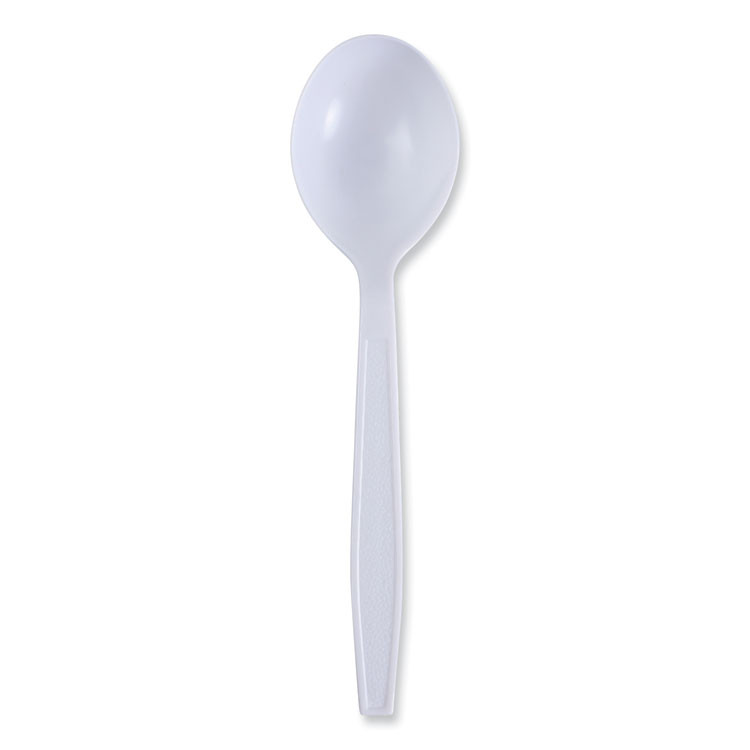 BOARDWALK SSHWPPWIW Heavyweight Wrapped Polypropylene Cutlery, Soup Spoon, Plastic, White, 1,000/Carton