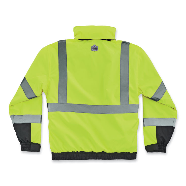 TENACIOUS HOLDINGS, INC. ergodyne® 25592 GloWear 8381 Class 3 Hi-Vis 4-in-1 Quilted Bomber Jacket, Lime, Small