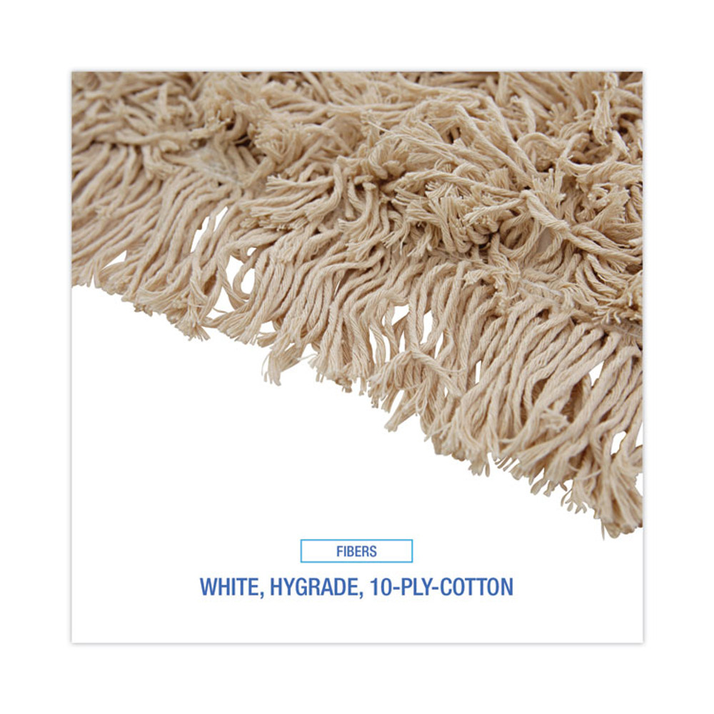 BOARDWALK 1318 Industrial Dust Mop Head, Hygrade Cotton, 18w x 5d, White