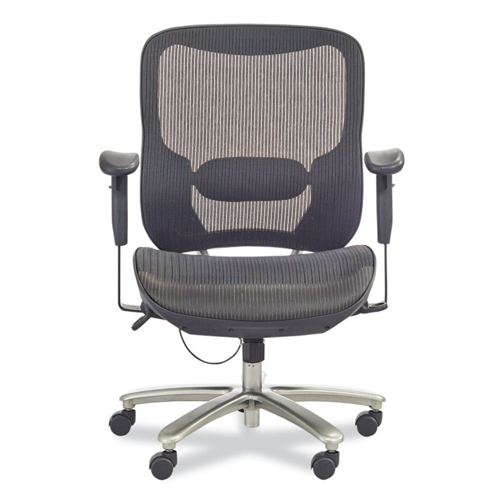 SAFCO PRODUCTS 3505BL Lineage Big and Tall All-Mesh Task Chair, Supports Up to 400 lb, 19.5" to 23.25" Seat Height, Black Seat, Chrome Base