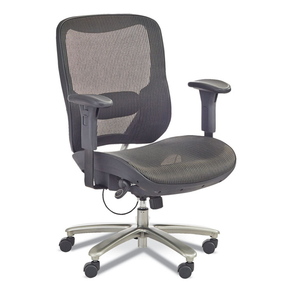 SAFCO PRODUCTS 3505BL Lineage Big and Tall All-Mesh Task Chair, Supports Up to 400 lb, 19.5" to 23.25" Seat Height, Black Seat, Chrome Base