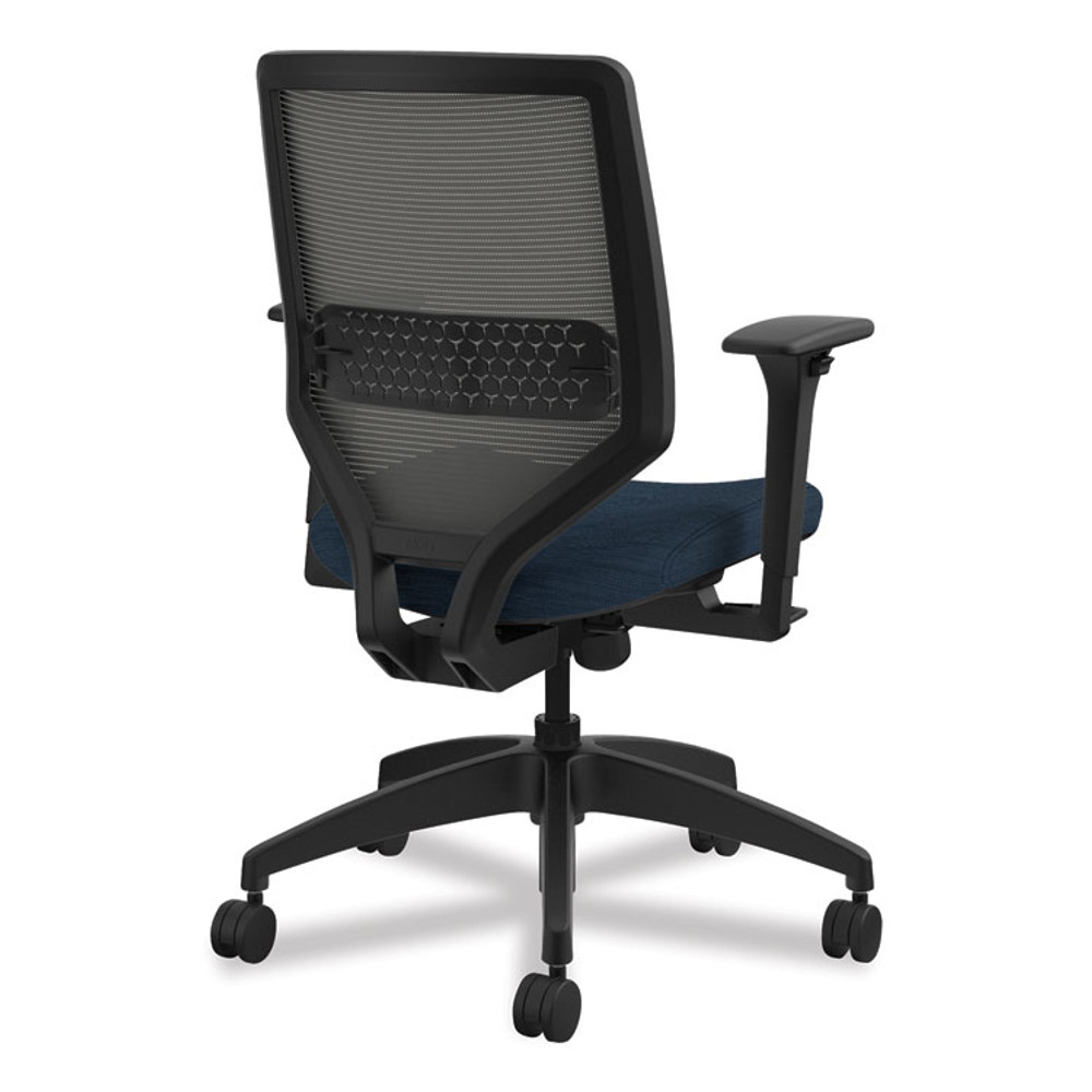 HON COMPANY SVM1ALICC90T Solve Series Mesh Back Task Chair, Supports Up to 300 lb, 18" to 23" Seat Height, Midnight Seat, Charcoal Back, Black Base