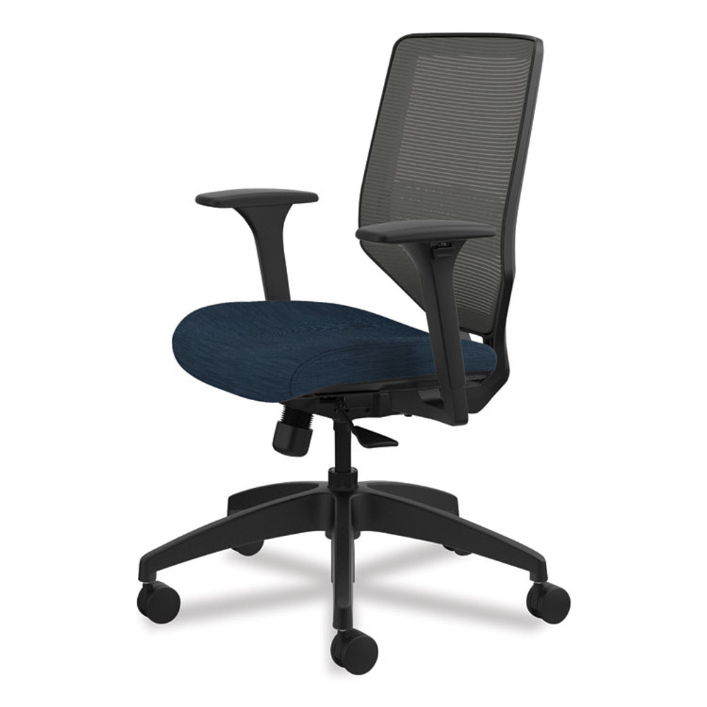 HON COMPANY SVM1ALICC90T Solve Series Mesh Back Task Chair, Supports Up to 300 lb, 18" to 23" Seat Height, Midnight Seat, Charcoal Back, Black Base