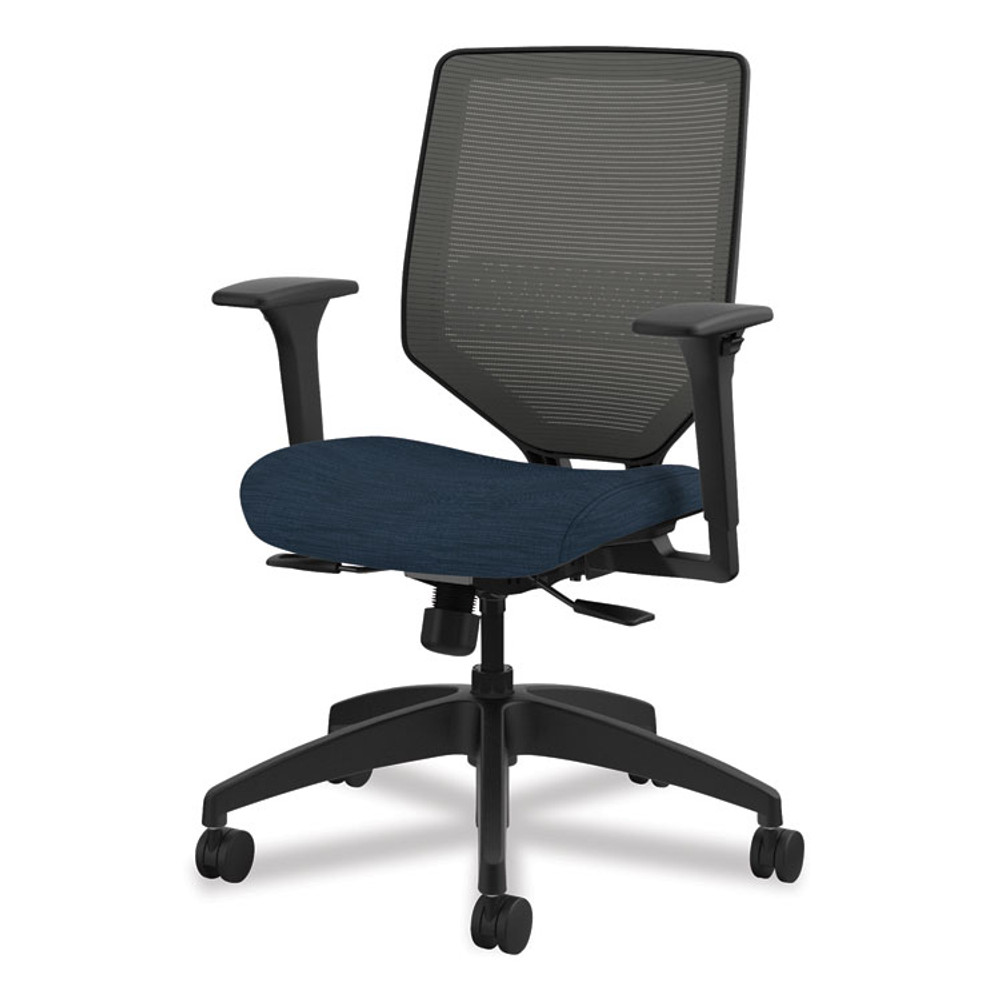 HON COMPANY SVM1ALICC90T Solve Series Mesh Back Task Chair, Supports Up to 300 lb, 18" to 23" Seat Height, Midnight Seat, Charcoal Back, Black Base