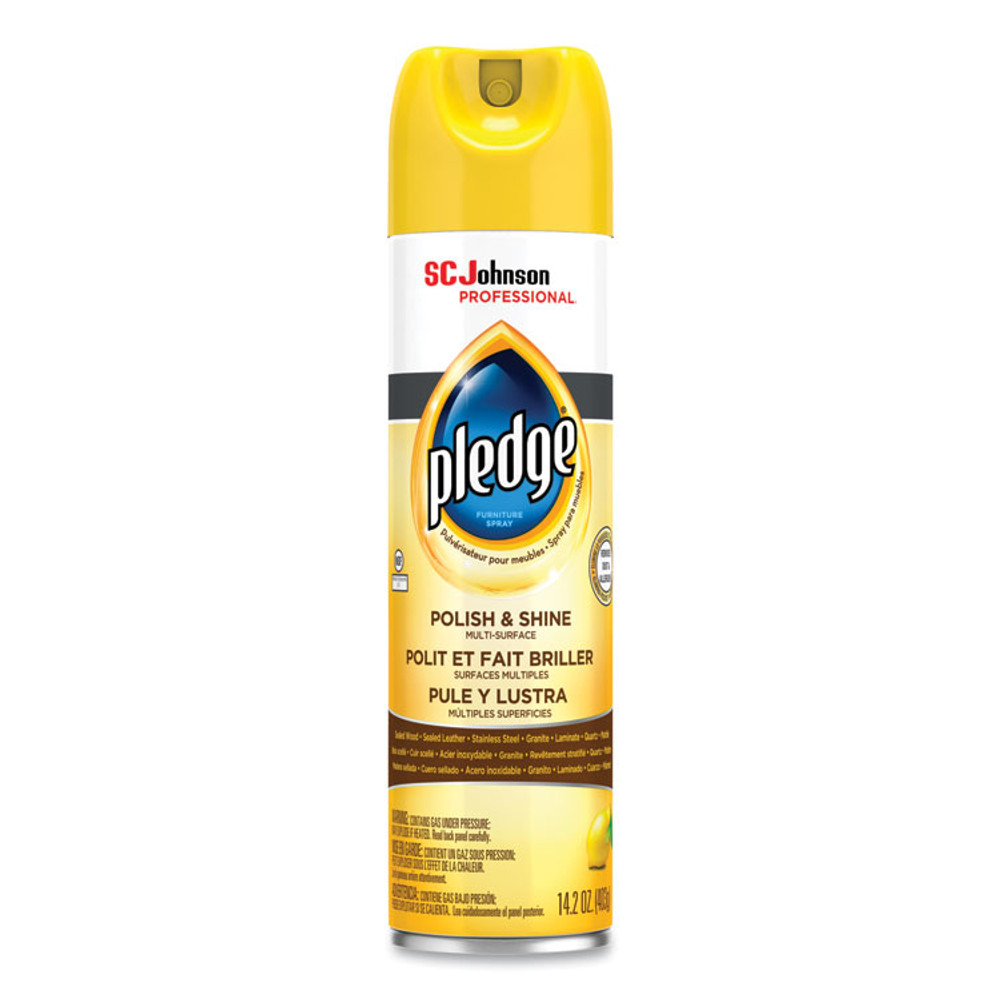 SC JOHNSON Pledge® 301168EA Furniture Polish, Lemon, 14.2 oz Aerosol Spray