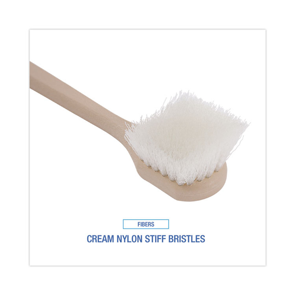 BOARDWALK 4420 Utility Brush, Cream Nylon Bristles, 5.5" Brush, 14.5" Tan Plastic Handle