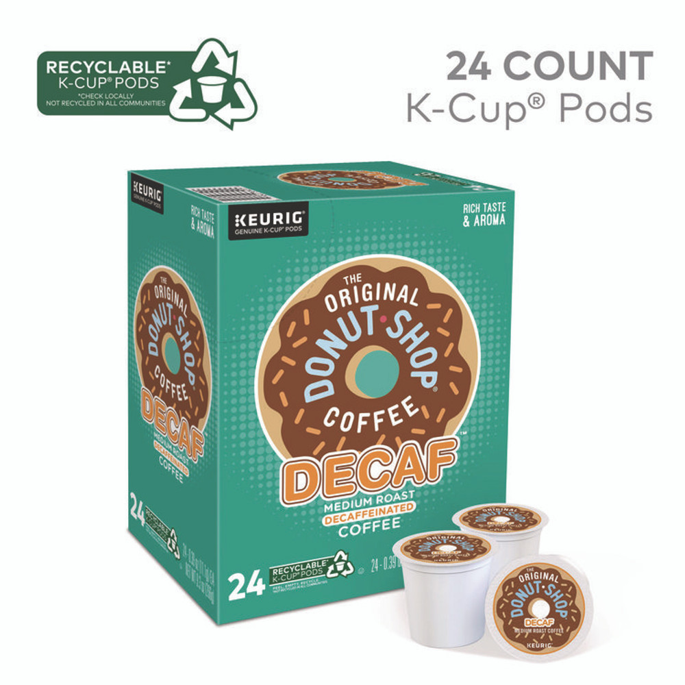 KEURIG DR PEPPER The Original Donut Shop® 7401BX Donut Shop Decaf Coffee K-Cups, 24/Box