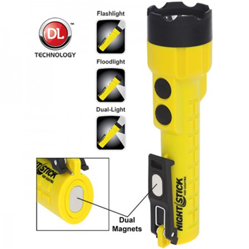 Nightstick NSP-2424YMX X-Series Dual-Light Flashlight w/Dual Magnets