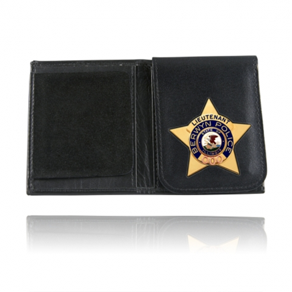 Boston Leather 575-S-5015 Book Style Badge Case, Flip Out Badge Flap