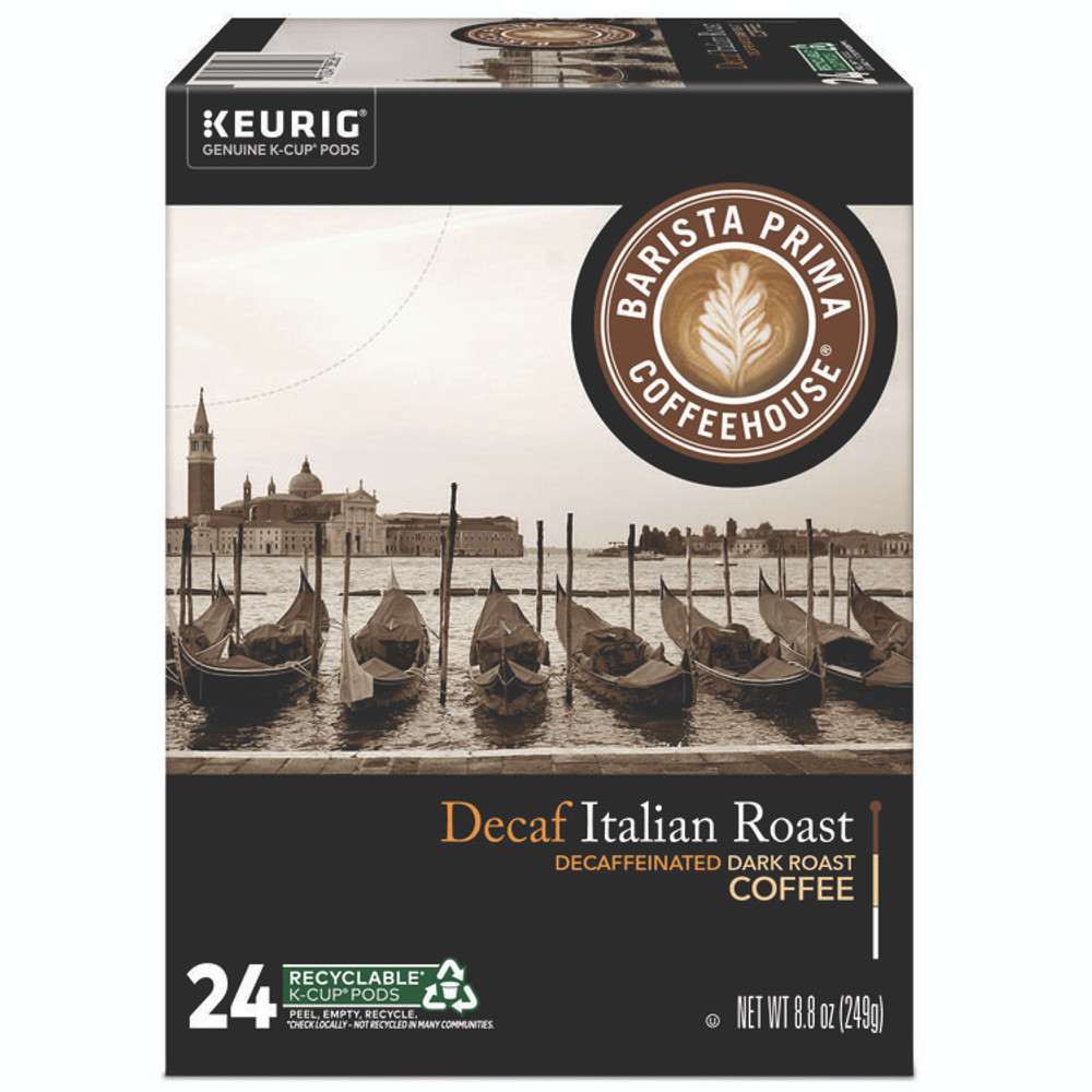 KEURIG DR PEPPER Barista Prima Coffeehouse® 8506 Decaf Italian Roast Coffee K-Cups, 24/Box