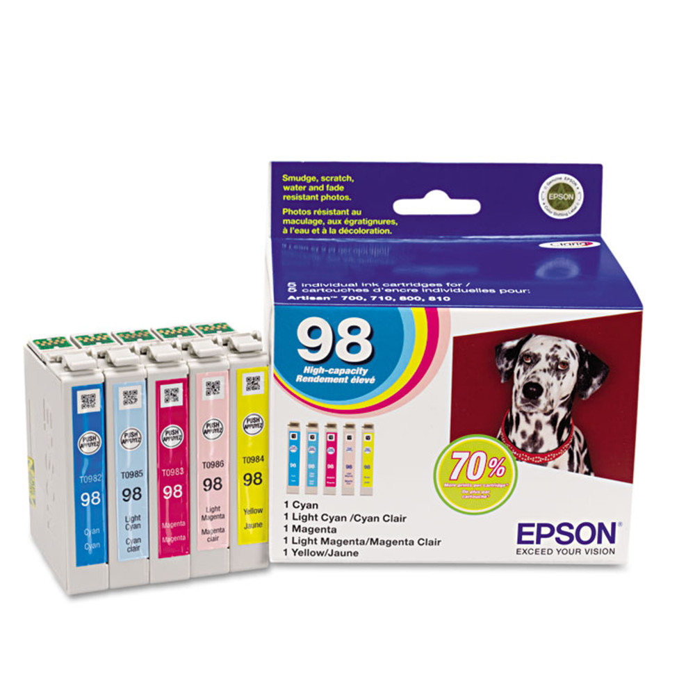 EPSON AMERICA, INC. T098920S T098920-S (99) Claria High-Yield Ink, 450 Page-Yield, Cyan/Light Cyan/Light Magenta/Magenta/Yellow