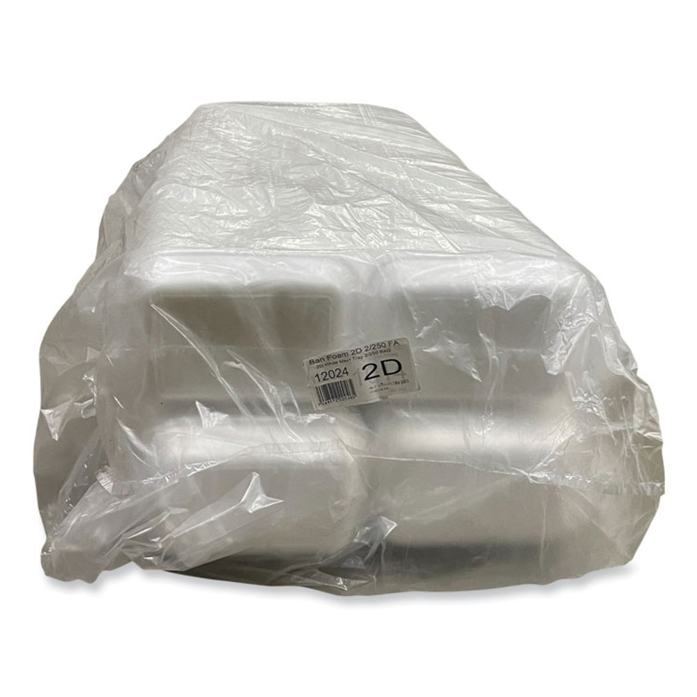 GEN 2DWH Meat Trays, #2D, 8.56 x 6.1 x 1.2, White, Foam, 500/Carton