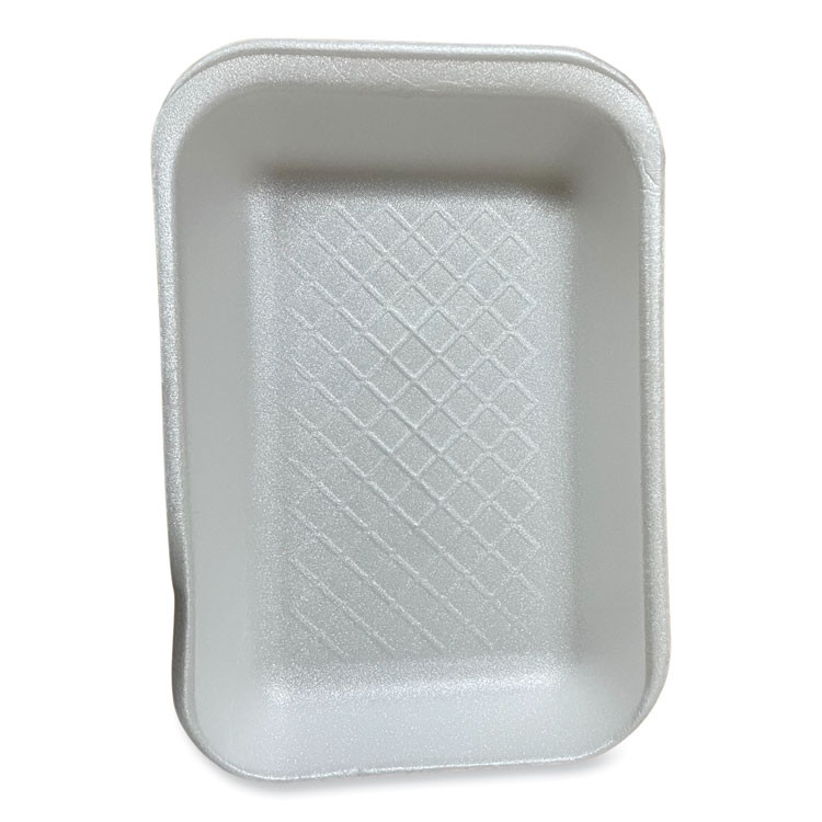 GEN 2DWH Meat Trays, #2D, 8.56 x 6.1 x 1.2, White, Foam, 500/Carton