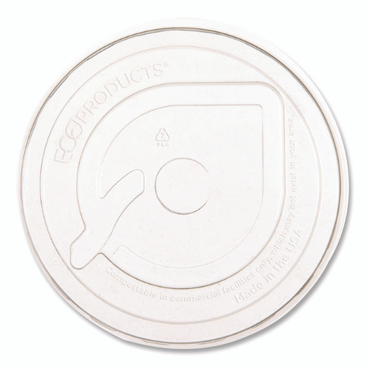 ECO-PRODUCTS,INC. EP-FLCC GreenStripe Cold Cup Flat Lids, Fits 9 oz to 24 oz Cold Cups, Plastic, Clear, 100/Pack, 10 Packs/Carton