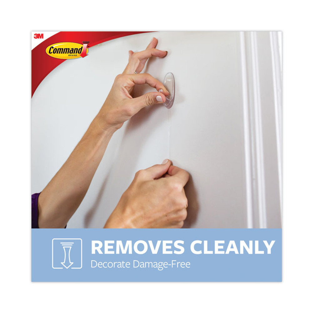 3M/COMMERCIAL TAPE DIV. Command™ 17091CLRCABP Clear Hooks and Strips, Medium, Plastic, 2 lb Capacity, 50 Hooks with 50 Adhesive Strips/Carton