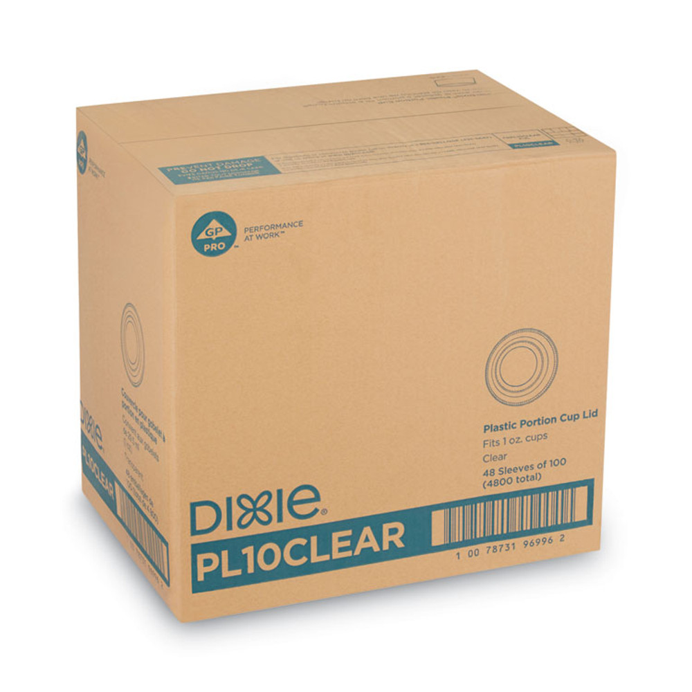 GEORGIA PACIFIC Dixie® PL10CLEAR Plastic Portion Cup Lid, Fits 1 oz Portion Cups, Clear, 4,800/Carton