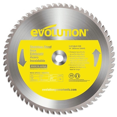 Evolution TCT Metal-Cutting Blade, 14 in, 1 in Arbor, 1600 rpm, 90 Teeth