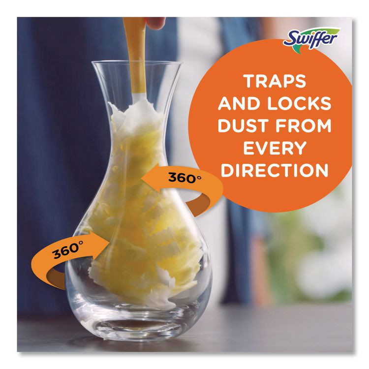 PROCTER & GAMBLE Swiffer® 82074CT Heavy Duty Dusters with Extendable Handle, Plastic Handle Extends to 3 ft, 1 Handle and 3 Dusters/Kit, 6 Kits/Carton