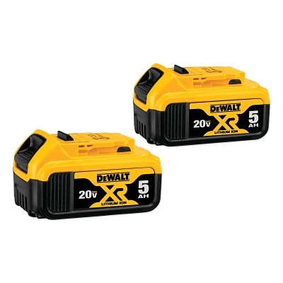 DeWalt® MAX* Cordless Tool Battery, 20 V, Lithium-ion, 5.0 Ah, 2 PK