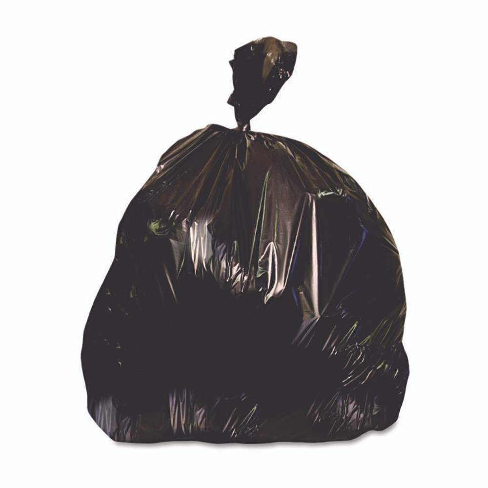 HERITAGE X6639QK Reprocessed Resin Can Liners, 33 gal, 2 mil, 33" x 39", Black, 100/Carton