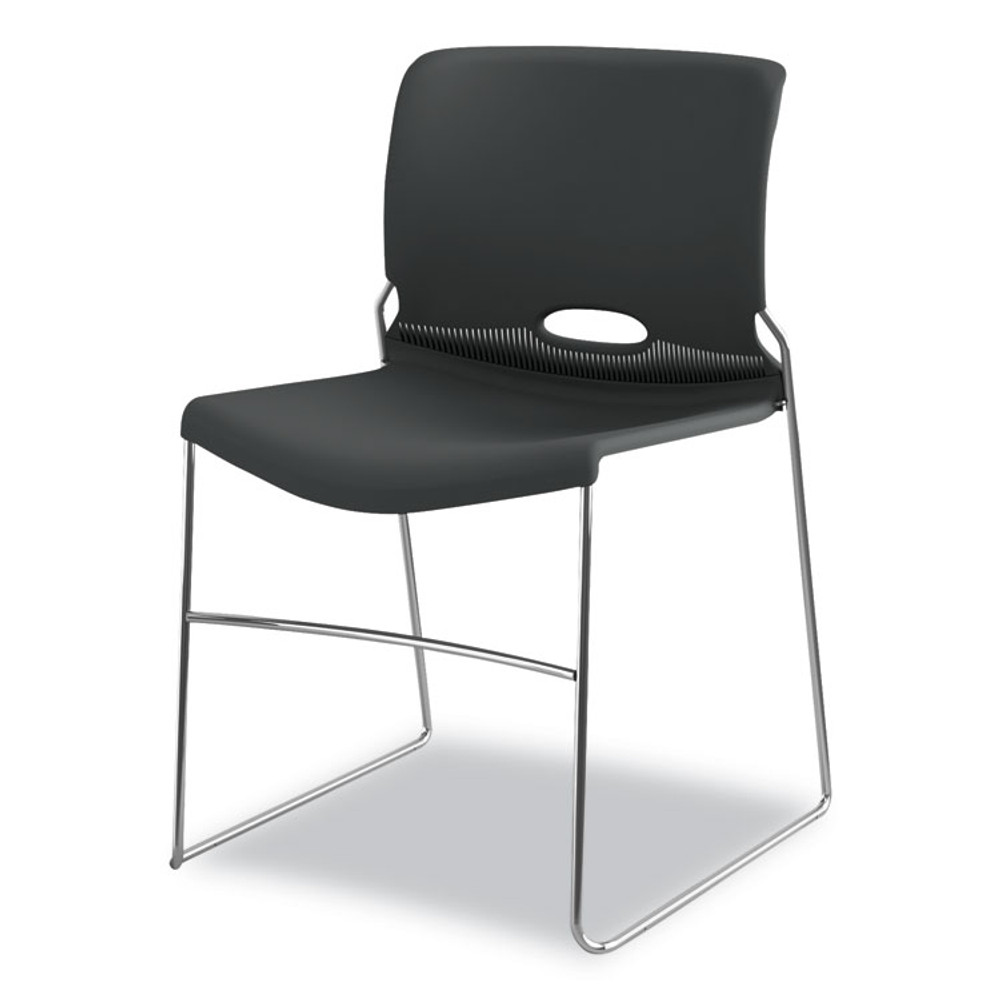 HON COMPANY 4041LA Olson Stacker High Density Chair, Supports Up to 300 lb, 17.75" Seat Height, Lava Seat, Lava Back, Chrome Base, 4/Carton