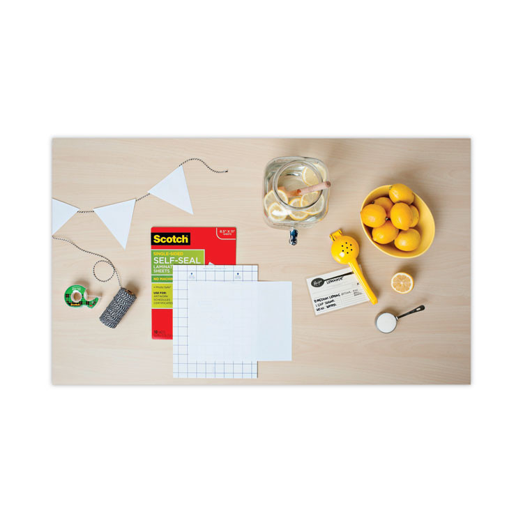 3M/COMMERCIAL TAPE DIV. Scotch™ LS854SS-10 Self-Sealing Laminating Sheets, 6 mil, 9.06" x 11.63", Gloss Clear, 10/Pack
