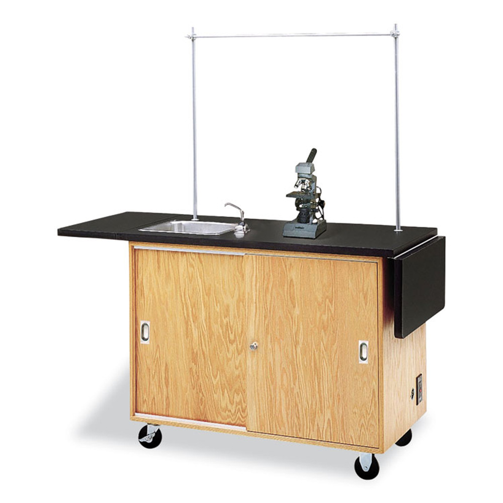DIVERSIFIED WOODCRAFTS, INC. Spaces™ 4121K Mobile Laboratory Table, Rectangular, 48w x 24d x 36h, Black