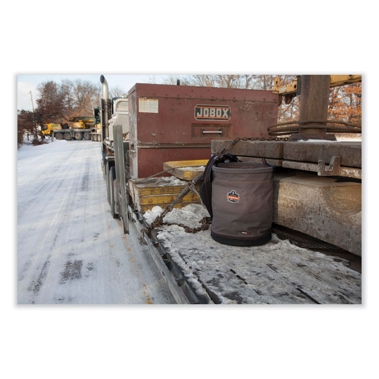 TENACIOUS HOLDINGS, INC. ergodyne® 14945 Arsenal 5945 Extra-Large Swiveling Carabiner Canvas Hoist Bucket, 150 lb, Gray