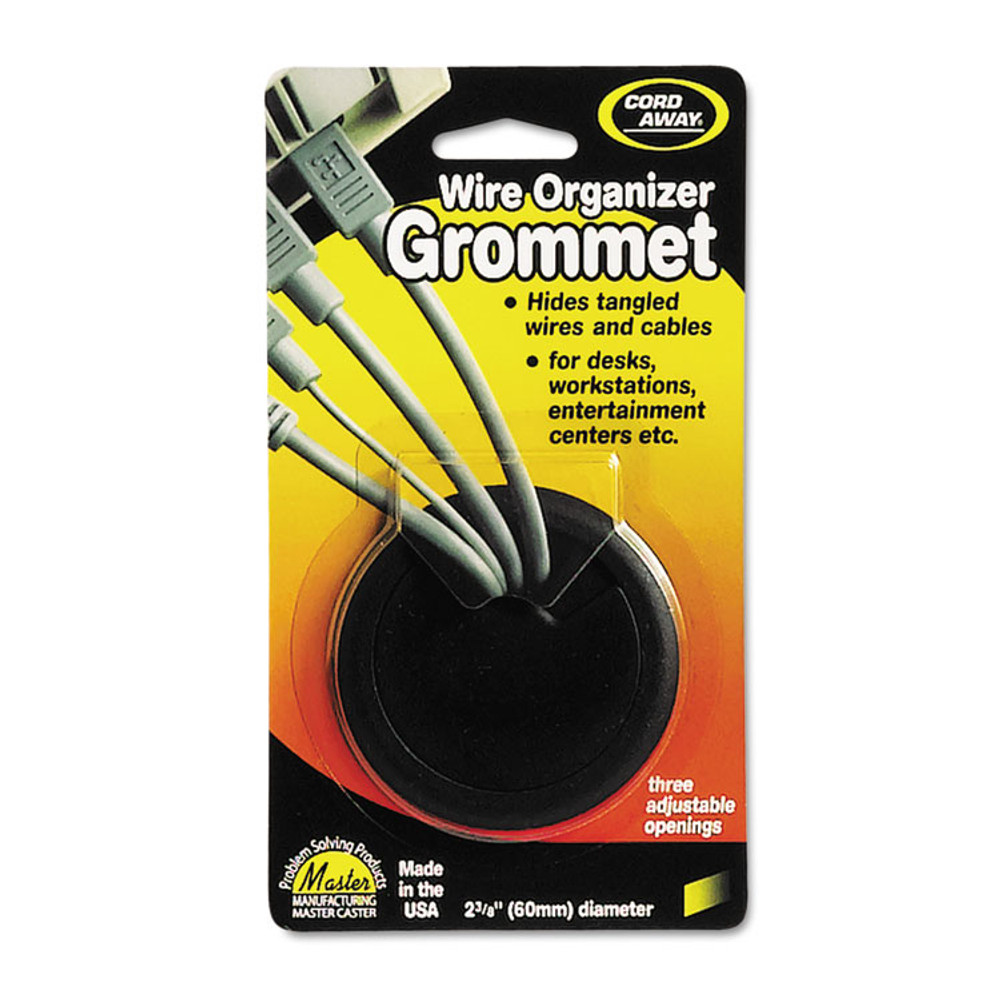 MASTER CASTER COMPANY Cord Away® 00202 Grommet, Adjustable, 2.38" Diameter, Black