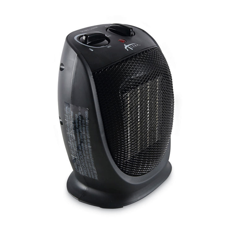 ALERA HECH09 Ceramic Heater, 1,500 W, 7.12 x 5.87 x 8.75, Black