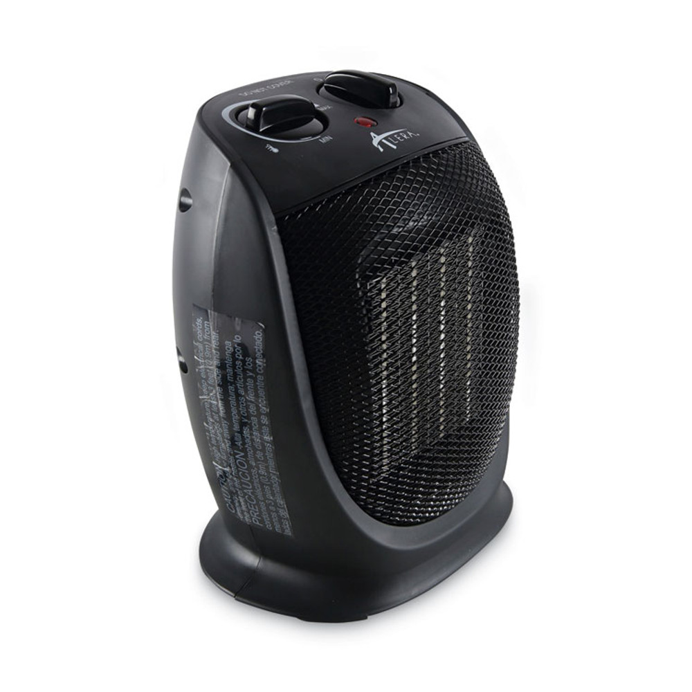 ALERA HECH09 Ceramic Heater, 1,500 W, 7.12 x 5.87 x 8.75, Black