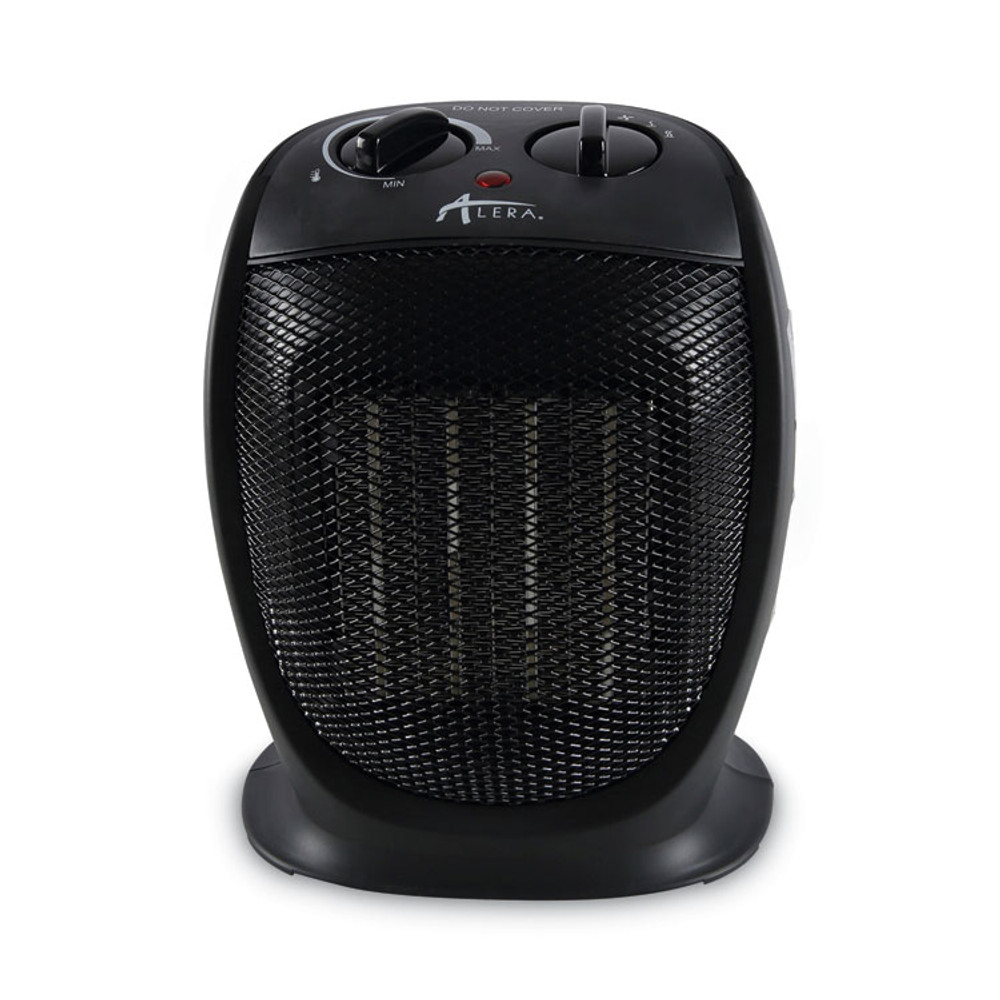 ALERA HECH09 Ceramic Heater, 1,500 W, 7.12 x 5.87 x 8.75, Black