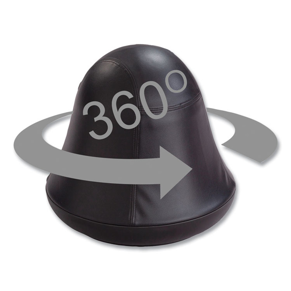 SAFCO PRODUCTS 4761BV Runtz Swivel Ball Chair, Backless, Supports Up to 250 lb, Black Vinyl