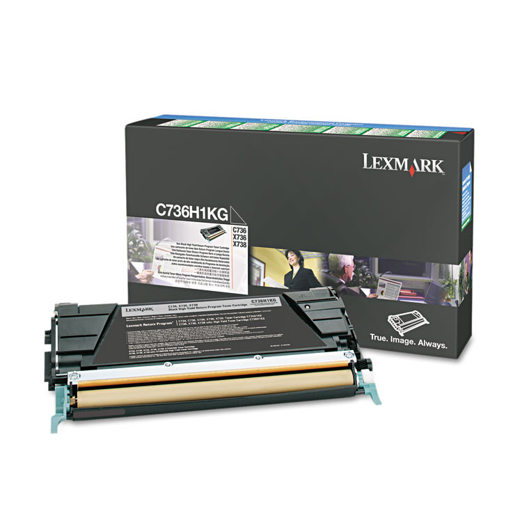 LEXMARK INT'L, INC. C736H1KG C736H1KG Return Program High-Yield Toner, 12,000 Page-Yield, Black