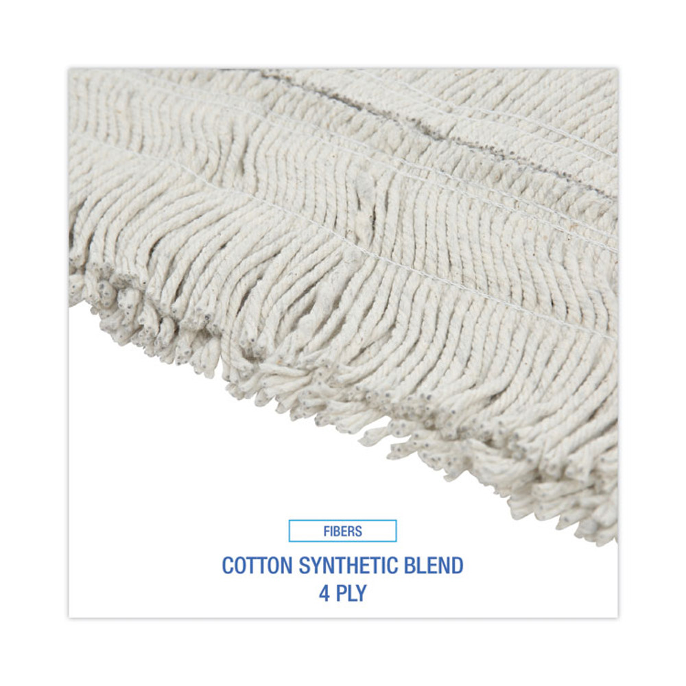 BOARDWALK 1624 Disposable Cut End Dust Mop Head, Cotton/Synthetic, 24w x 5d, White