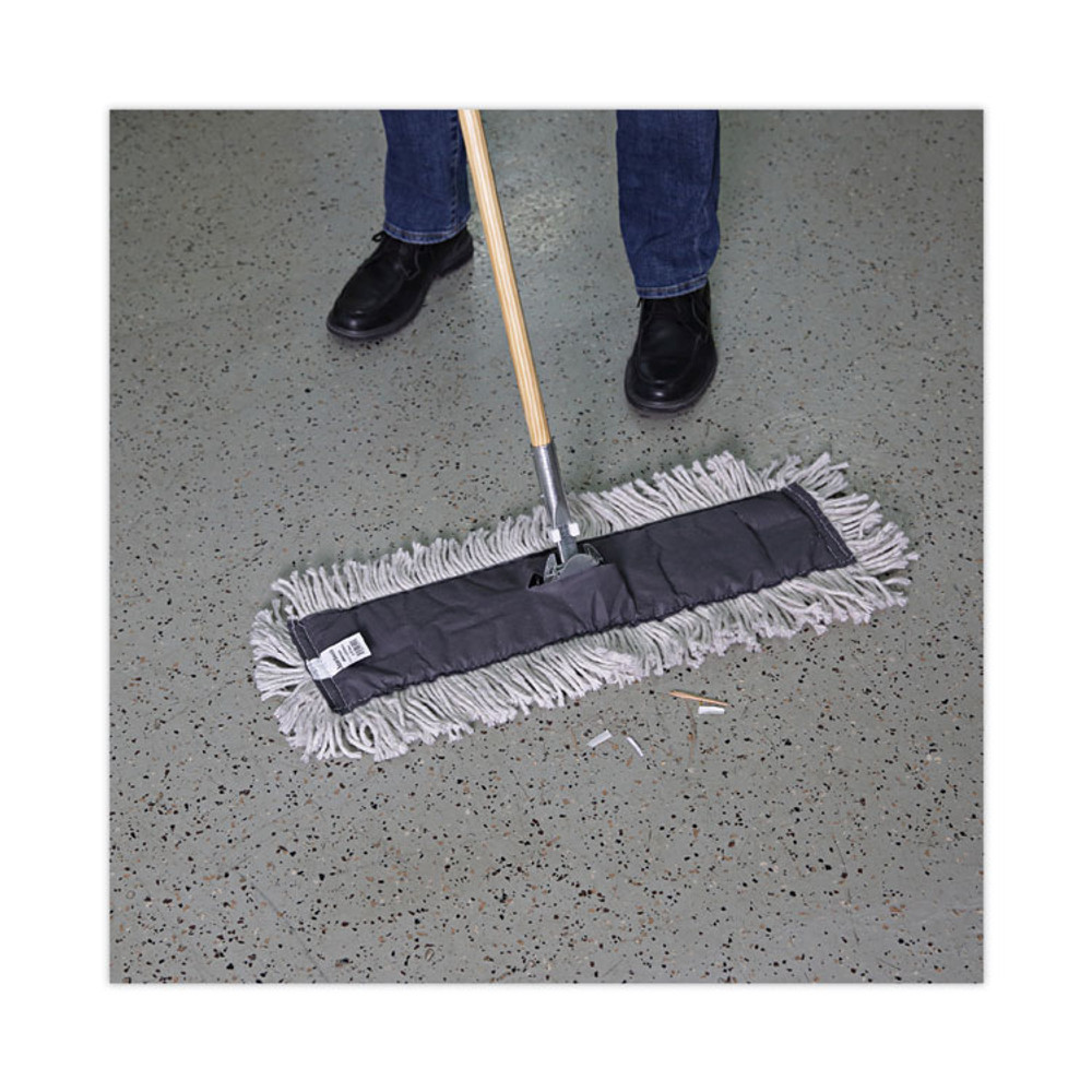 BOARDWALK 1624 Disposable Cut End Dust Mop Head, Cotton/Synthetic, 24w x 5d, White