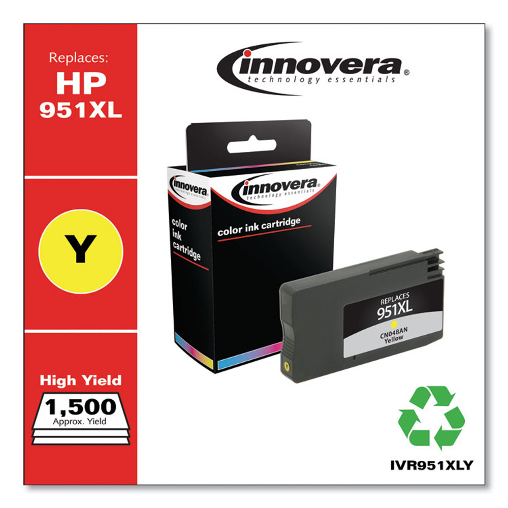 INNOVERA 951XLY Remanufactured Yellow High-Yield Ink, Replacement for 951XL (CN048AN), 1,500 Page-Yield