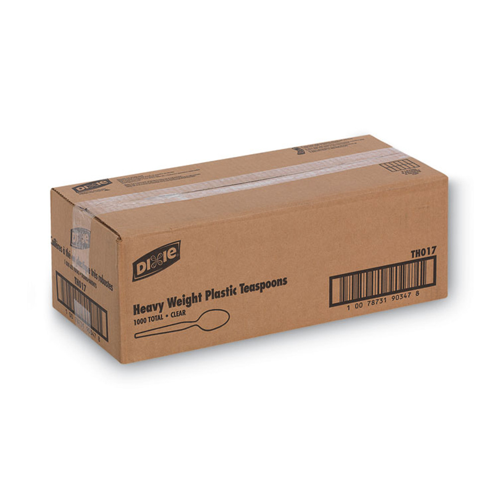 GEORGIA PACIFIC Dixie® TH017 Plastic Cutlery, Heavyweight Spoon, Crystal Clear, 1,000/Carton