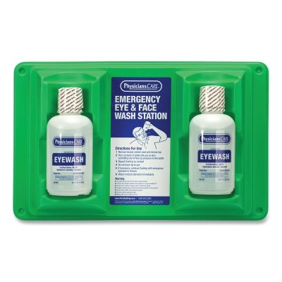 First Aid Only® Eye and Skin Flush Emergency Station/Replacement Twin Bottle, 16 oz