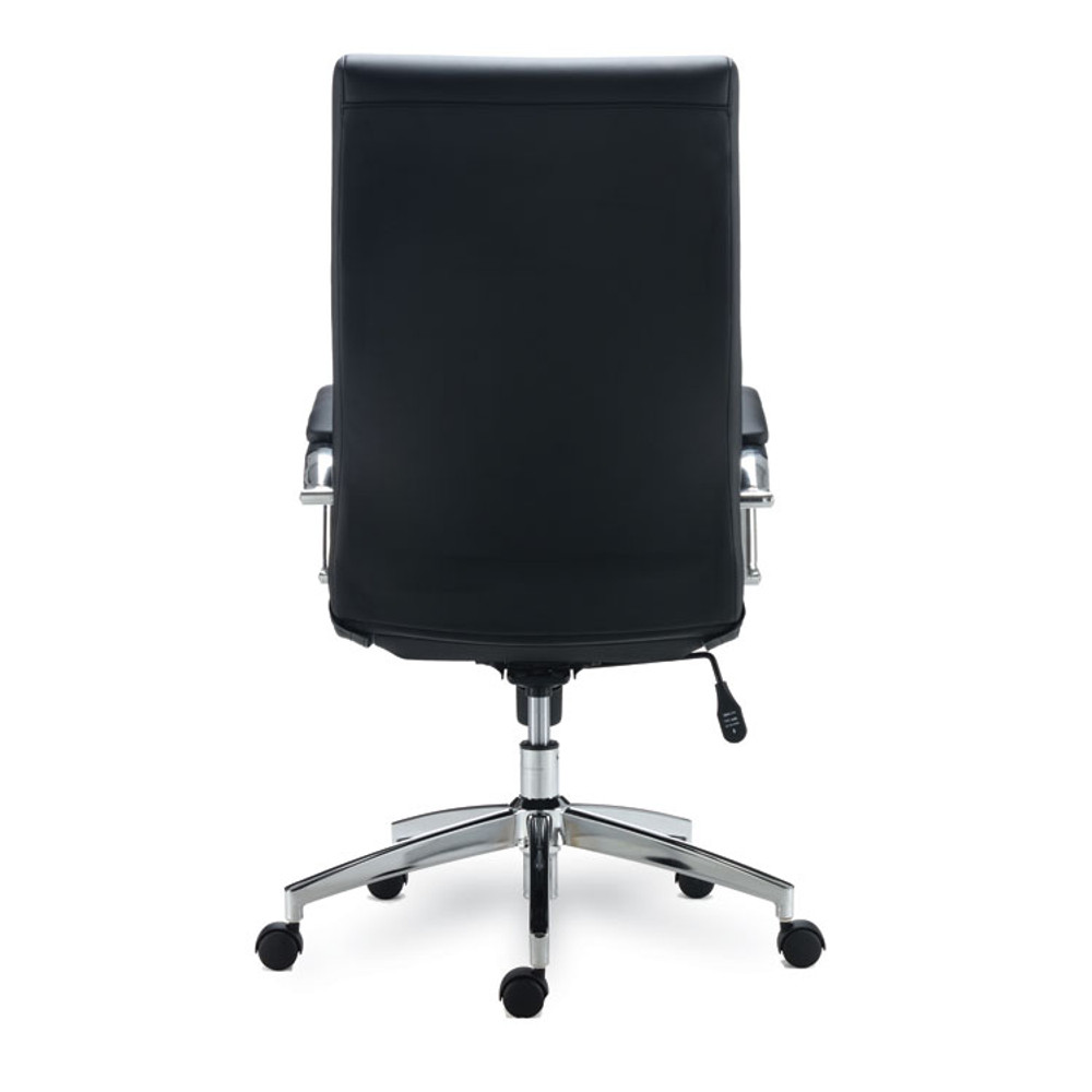 ALERA ED41B19 Alera Eddleston Leather Manager Chair, Supports Up to 275 lb, Black Seat/Back, Chrome Base