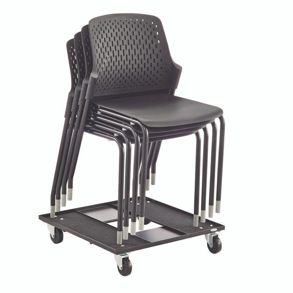 SAFCO PRODUCTS 4188 Stacking Chair Cart, Metal, 23.13" x 23.13" x 4.5", Black