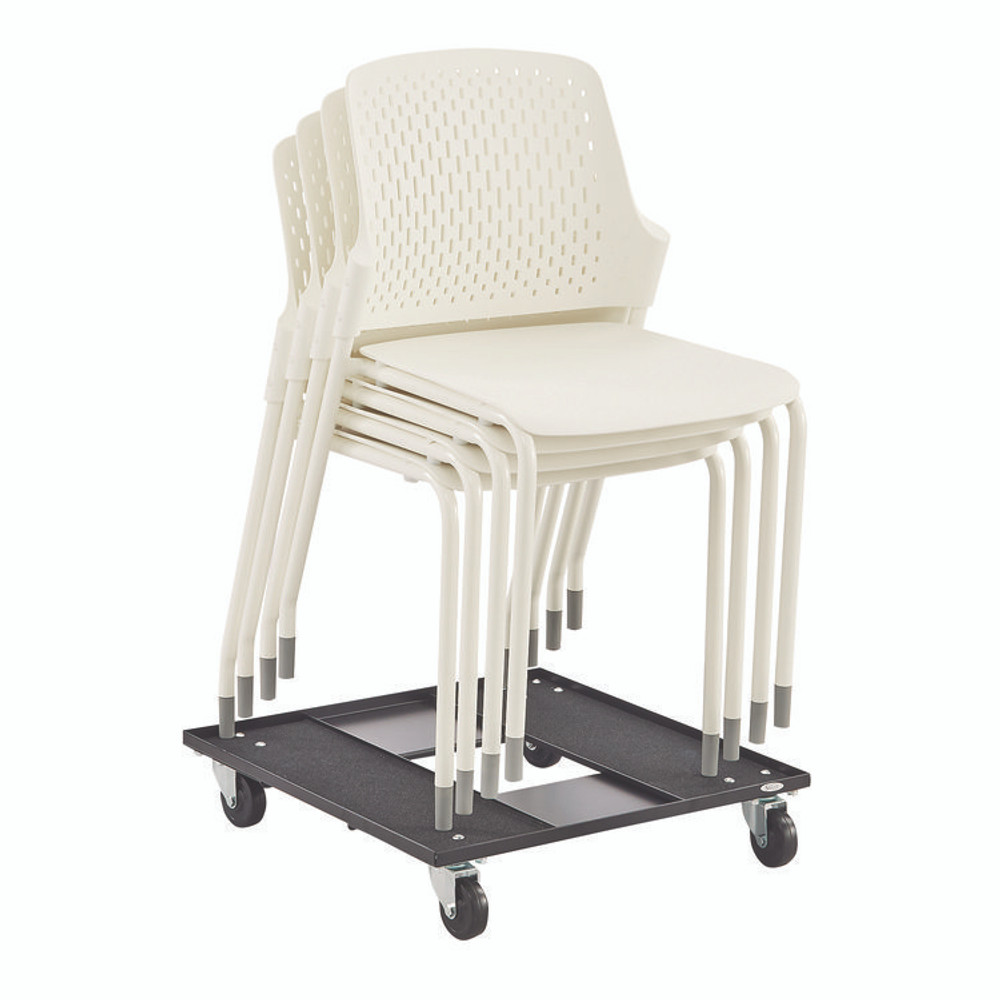 SAFCO PRODUCTS 4188 Stacking Chair Cart, Metal, 23.13" x 23.13" x 4.5", Black