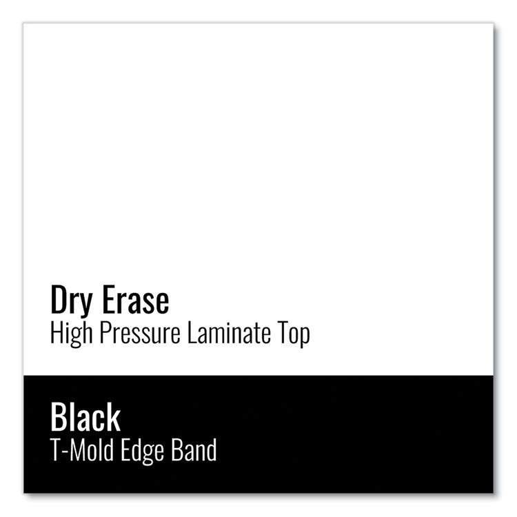 CORRELL, INC. 2460DE80954P Markerboard Activity Tables, Rectangular, 60" x 24" x 19" to 29", White Top, Black Legs, 4/Pallet