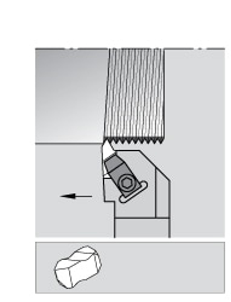 Kennametal 1097649 Indexable Threading Toolholder: Internal & External, Right Hand, 0.75 x 0.75" Shank