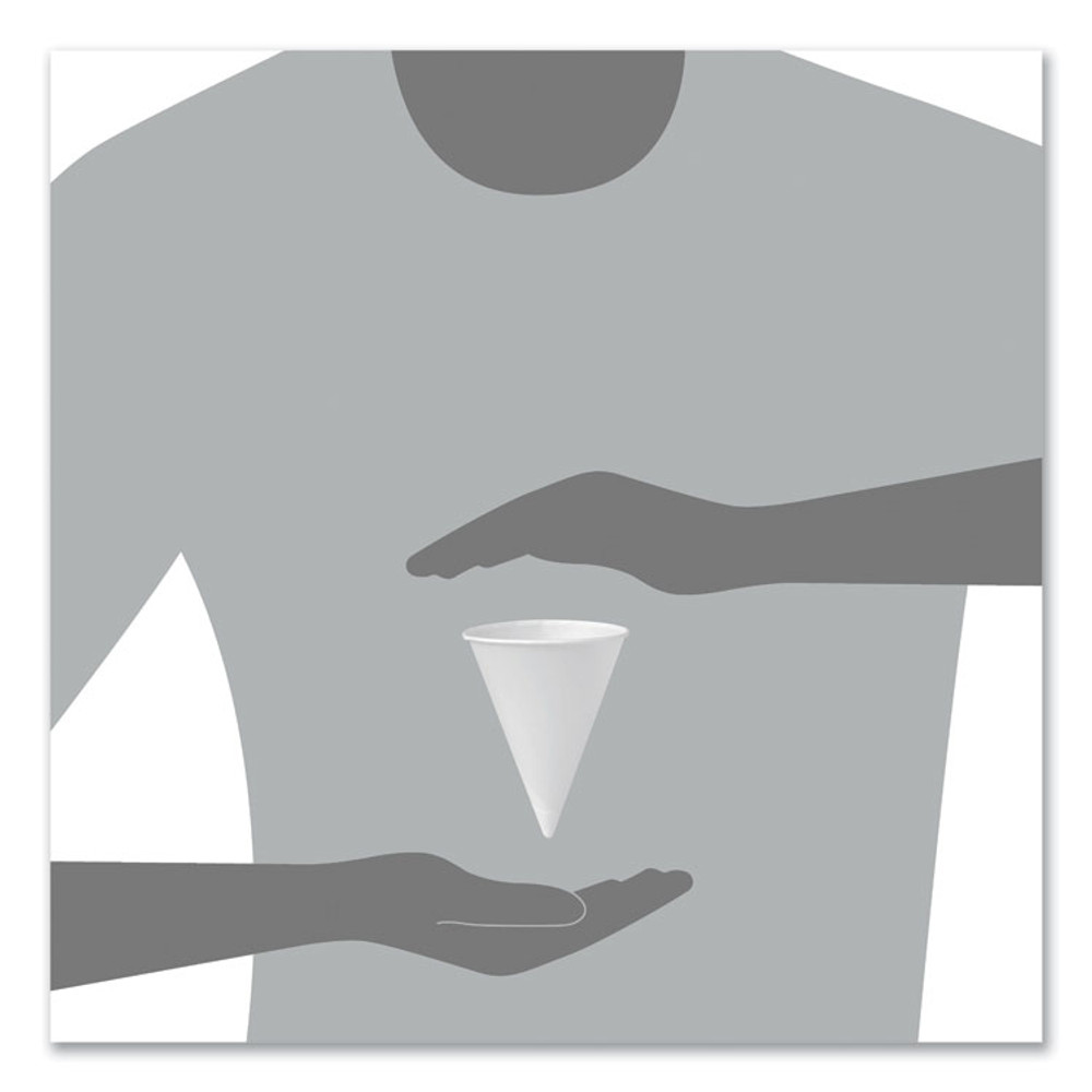 DART SOLO® 6RBU Bare Eco-Forward Treated Paper Cone Cups, 6 oz, White, 200/Sleeve, 25 Sleeves/Carton