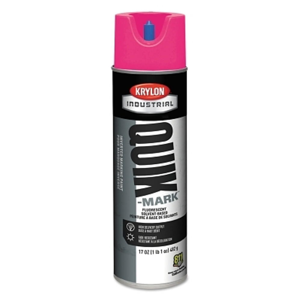 Krylon® Industrial Krylon® A03622007 Quik-Mark™ Fluorescent Inverted Marking Paint, 17oz, Flrscnt Pink